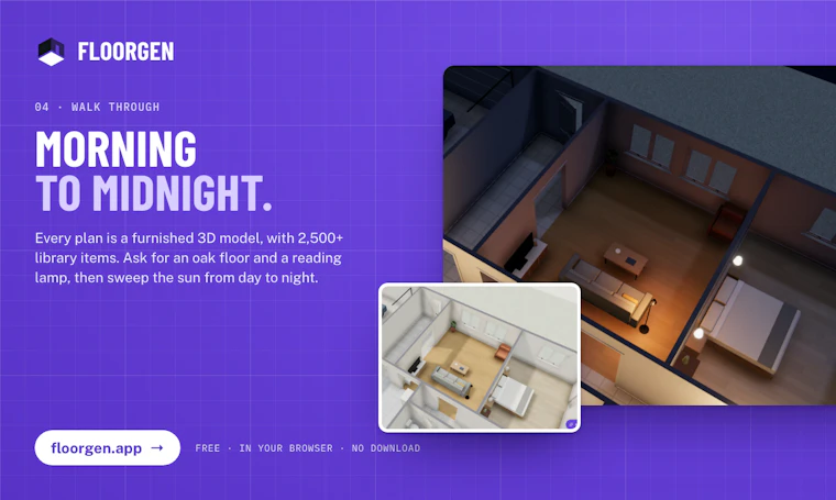 FloorGen - 绘制房屋，或直接提问。AI免费生成户型平面图 产品图片 5