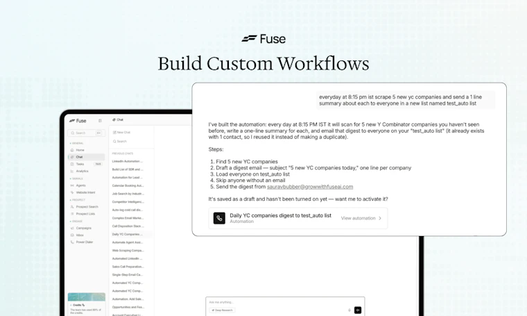 Fuse AI - 构建定制化GTM技术栈。一个SDK，一个MCP。 产品图片 2