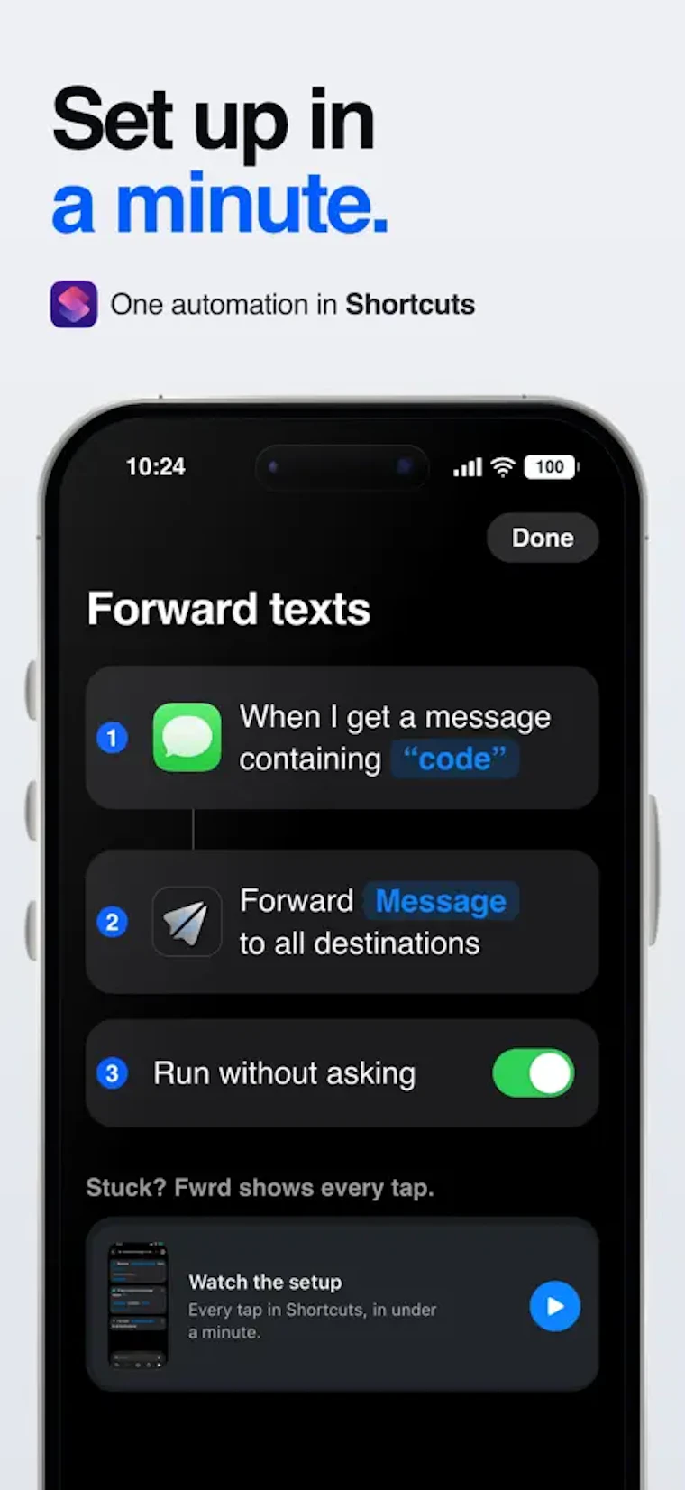 Fwrd - 将iPhone短信转发至Slack、Discord或Telegram 产品图片 5