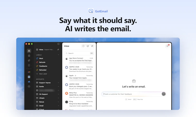 GotEmail - 专为全邮箱账户打造的高速原生 Mac 邮件应用 产品图片 3