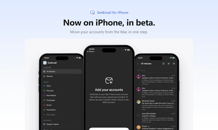 GotEmail - 原生Mac邮件应用，一键获取登录验证码并内置AI 产品图片 4