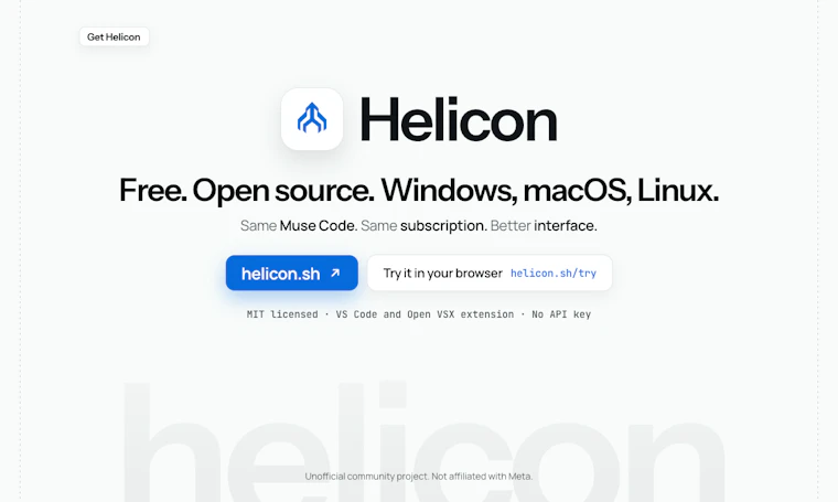 Helicon - 面向 Muse Code 的开源桌面应用与 VS Code 插件面板 产品图片 6