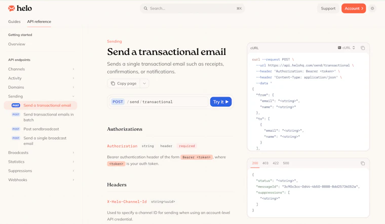 Helo - 源自前 Postmark 团队打造的独立邮件 API 产品图片 2