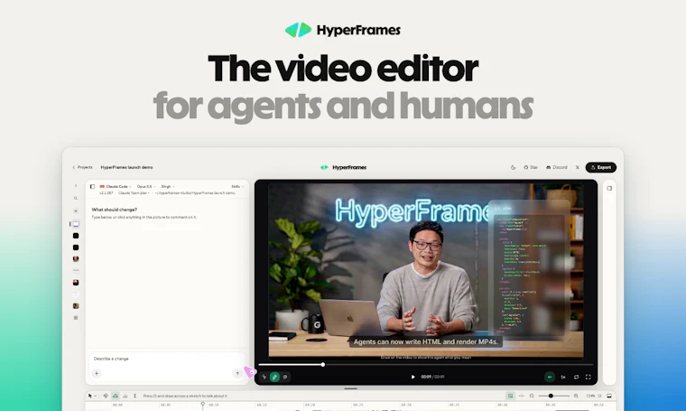 HyperFrames Studio (Desktop) - 首款专为AI智能体打造的视频编辑器 产品图片 2