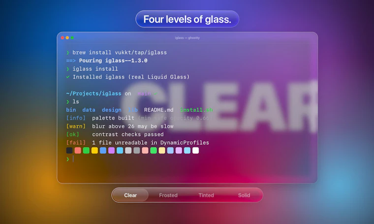 iglass - 为你的 iTerm2 与 Ghostty 注入液态玻璃质感 产品图片 2