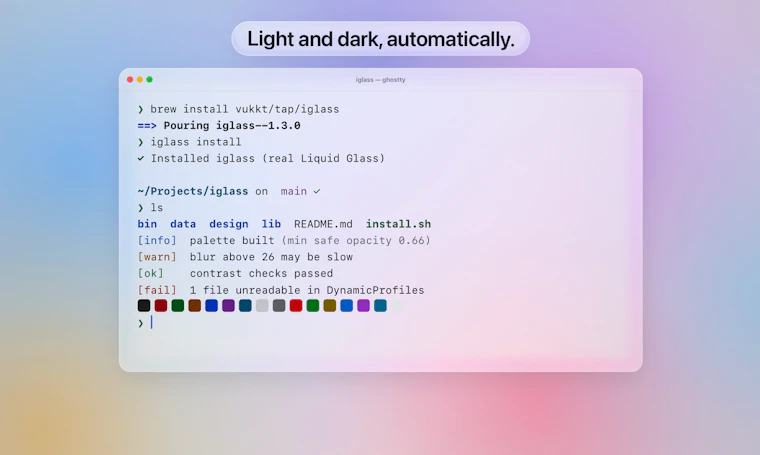 iglass - 为你的 iTerm2 与 Ghostty 注入液态玻璃质感 产品图片 4