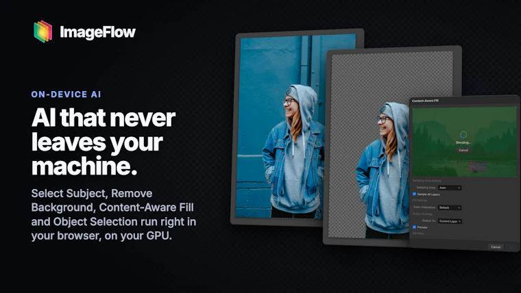 ImageFlow - 免费且具备专业级Photoshop功能的AI图像处理编辑器 产品图片 3