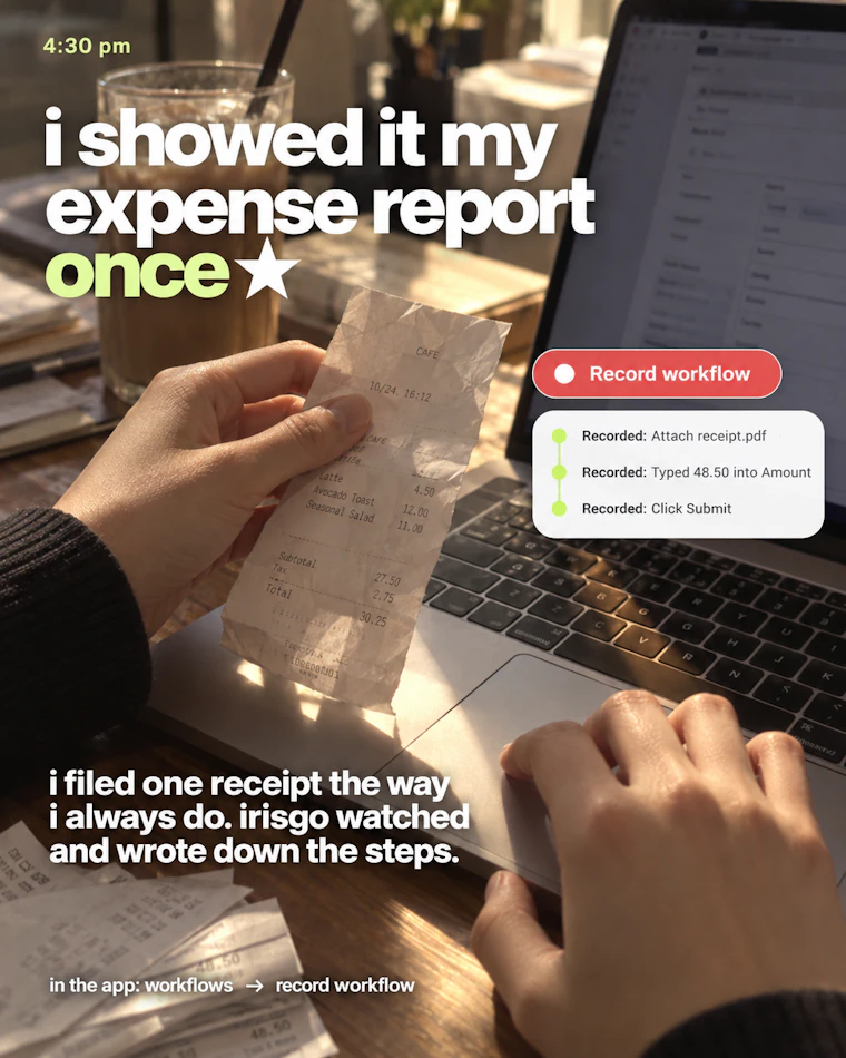 IrisGo for Solopreneurs - AI 工作流自动化：演示一次，全程自动运行 产品图片 5