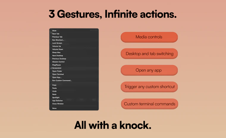 Knock - 轻敲Mac,一键触发快捷指令 产品图片 2