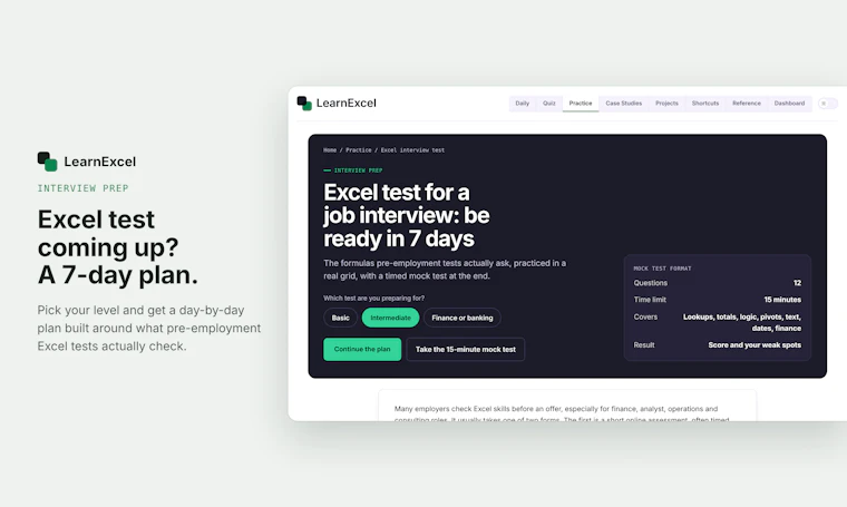 LearnExcel - 动手输入真实公式，即时批改评分 产品图片 2