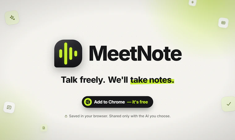 MeetNote - 专为 Google Meet 打造的 AI 会议记录，无需机器人加入通话 产品图片 5