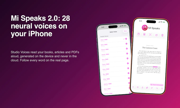 Mi Speaks 2.0 - 设备端神经语音朗读书籍与 PDF 产品图片 1
