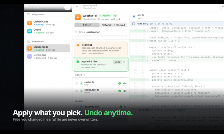 Mudroom - 在虚拟机中运行代码智能体，像审查 Pull Request 一样审阅变更 产品图片 5