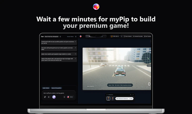 myPip - AI赋能氛围编程，一键发布与变现游戏 产品图片 3