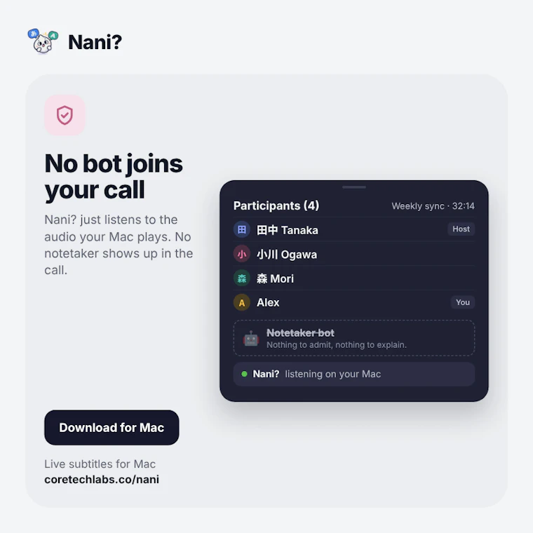NANI??? - 你的隐形翻译官，连老板都毫无察觉。 产品图片 5