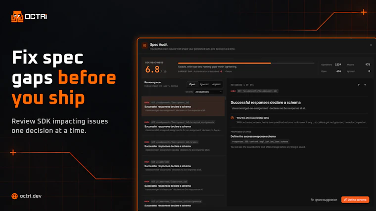 Octri.dev - 一键生成可定制文档、SDK、MCP 服务器与监控面板 产品图片 7