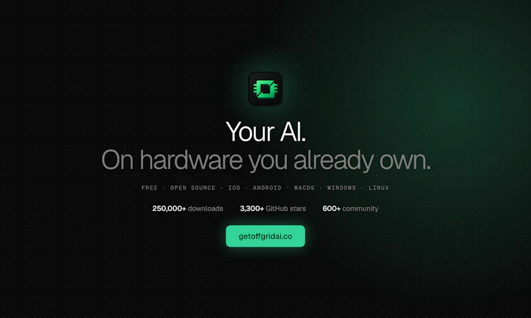 Off Grid AI - 手机与电脑上的隐私级AI。 产品图片 9