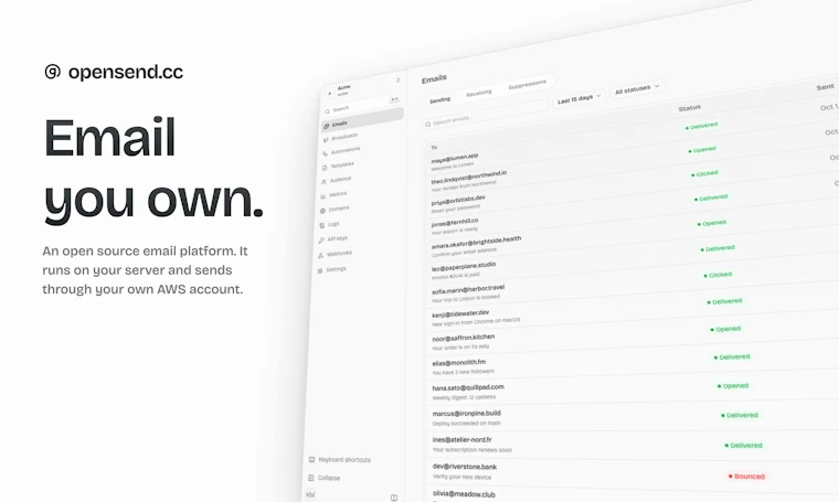 opensend.cc - 运行在您服务器上的开源邮件平台 产品图片 1
