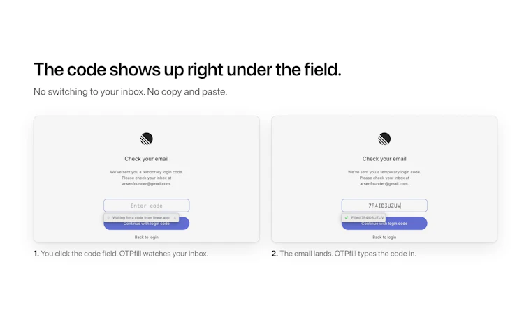 OTPfill - 在 Mac 上自动填充邮箱中的 OTP 验证码 产品图片 2
