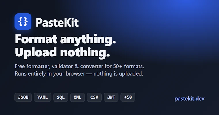 PasteKit - 私密格式化 JSON、YAML 与 SQL 产品图片 3