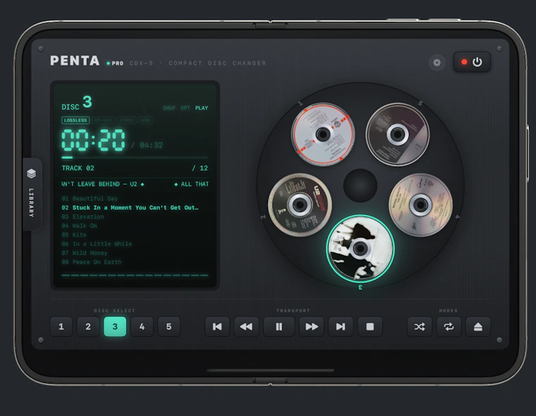 Penta - 搭载于 iPhone Duo 的复古九十年代五碟CD换片机 产品图片 8