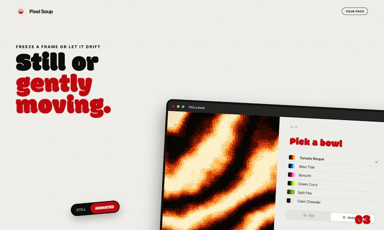 Pixel Soup - 由你的 Mac 亲手调制的抖动风动态壁纸 产品图片 2
