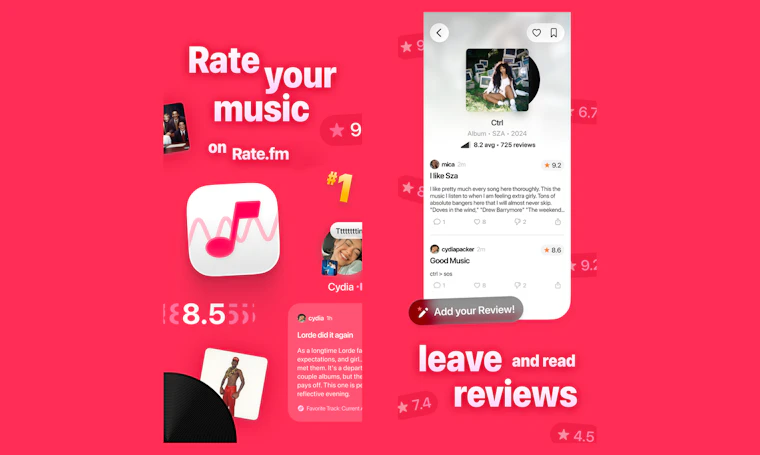 Rate.fm - iPhone上的音乐版Letterboxd 产品图片 2