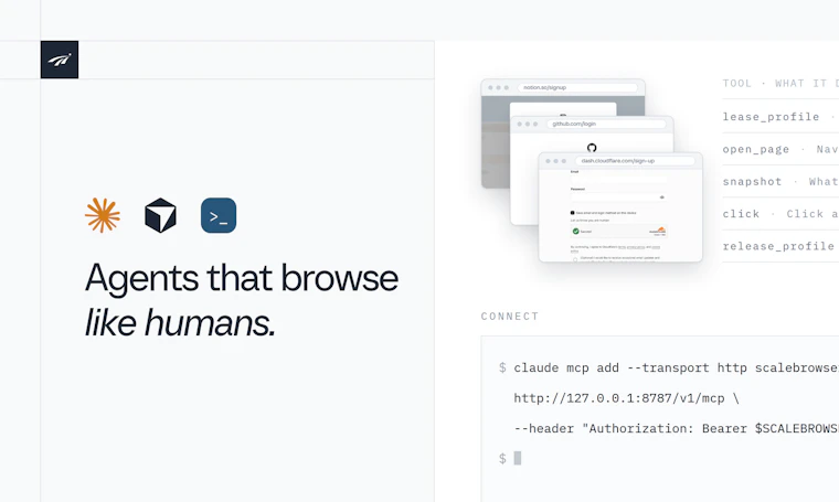 Scalebrowser - 人类级浏览器能力,现已赋能AI智能体。 产品图片 1
