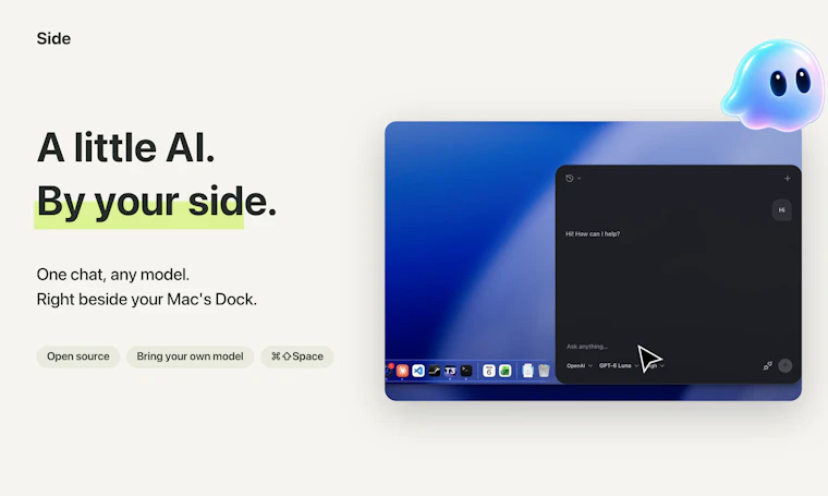 Side - 一款常驻 Mac 程序坞旁的轻量级 AI 对话面板 产品图片 4