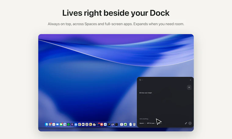 Side - 一款常驻 Mac 程序坞旁的轻量级 AI 对话面板 产品图片 5