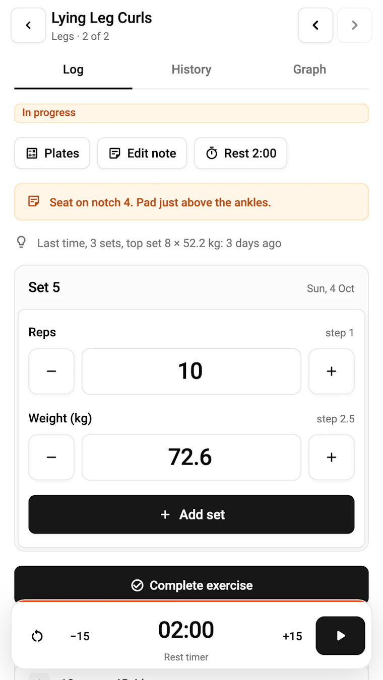 Simple Workout Log - 市面上最出色的极简健身追踪器 产品图片 2
