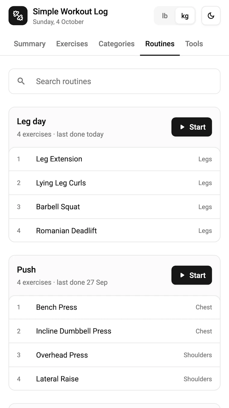 Simple Workout Log - 市面上最出色的极简健身追踪器 产品图片 8