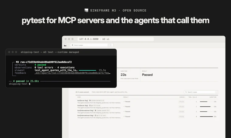 SineFrame M3 - 在 pytest 中测试 MCP 服务器及其调用的 AI 代理 产品图片 11