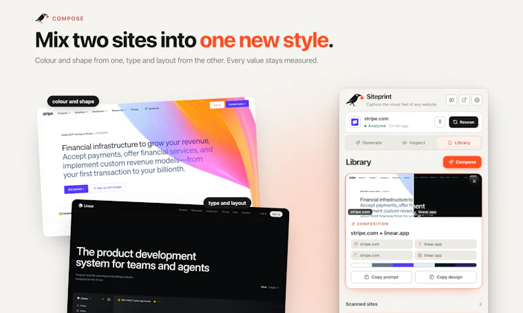 Siteprint - 精准测量任意网站设计，一键交付给AI 产品图片 3