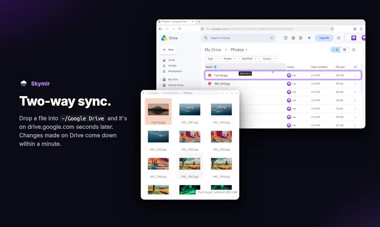 Skymir - 专为 Linux 打造的 Google Drive 同步工具 产品图片 4
