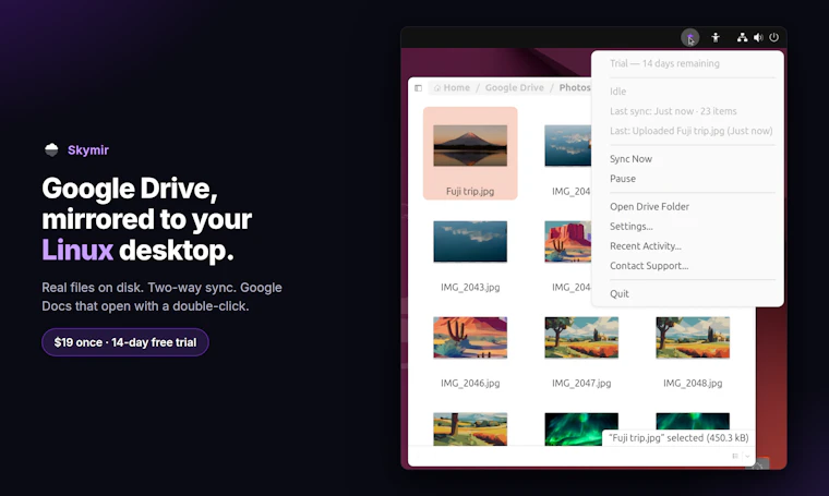 Skymir - 专为 Linux 打造的 Google Drive 同步工具 产品图片 6