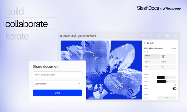SlashDocs by Razorpay - 面向 Agent 编写 HTML 的自托管协作层 产品图片 3