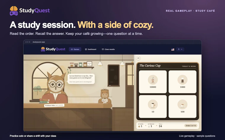 StudyQuest - 将笔记转化为游戏 产品图片 4