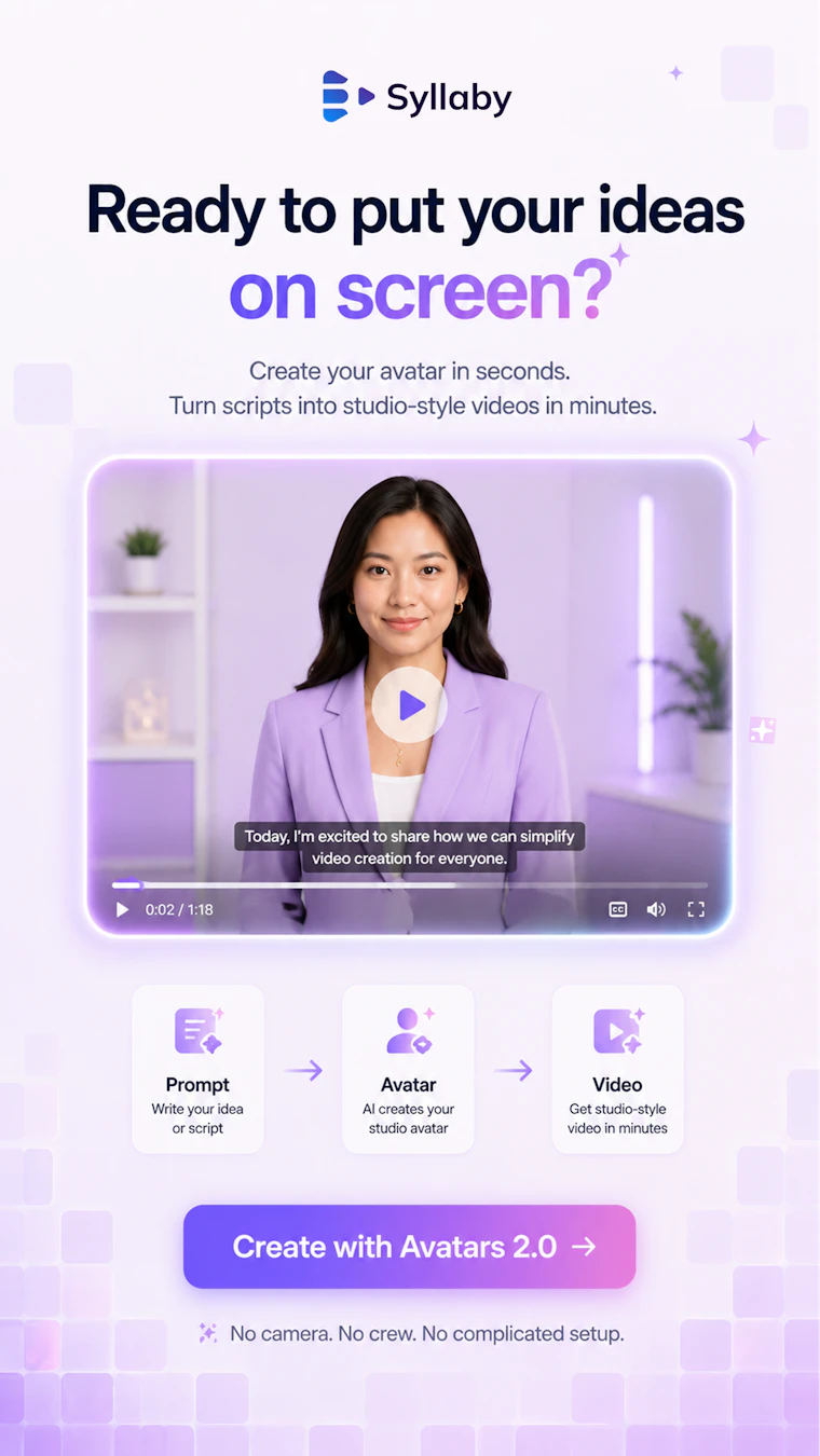 Syllaby AI Avatar 2.0 - 秒速生成你的专属AI数字人 产品图片 2