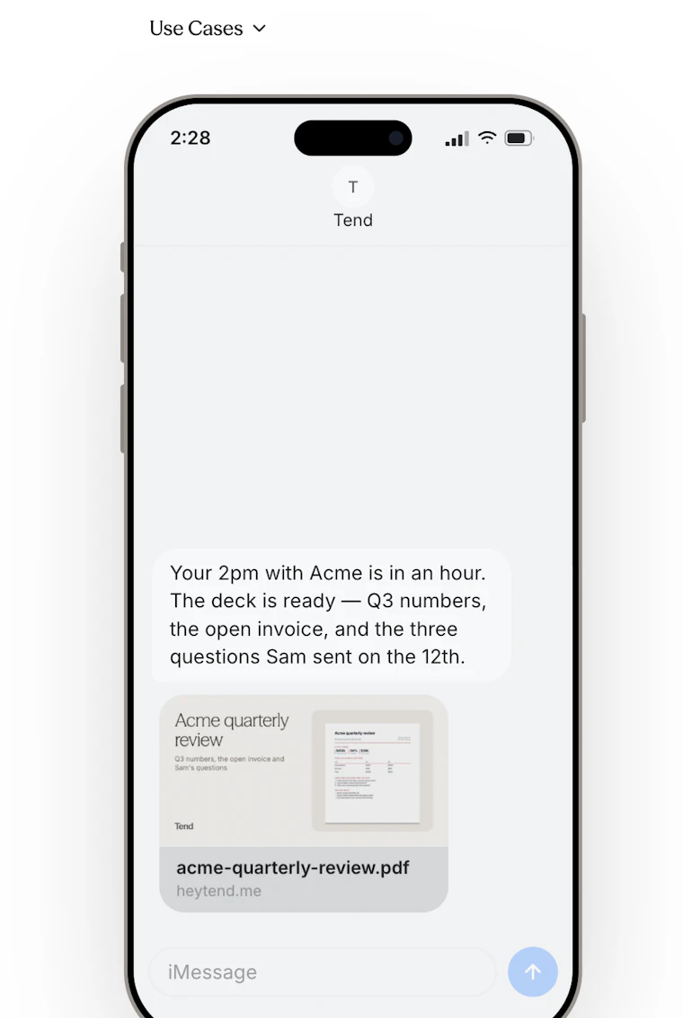 Tend - 面向企业与创业者的专属AI助手。 产品图片 5