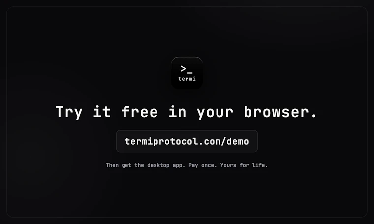Termi Protocol - 在三维空间中观看 AI 智能体编码，并无缝交接任务 产品图片 9