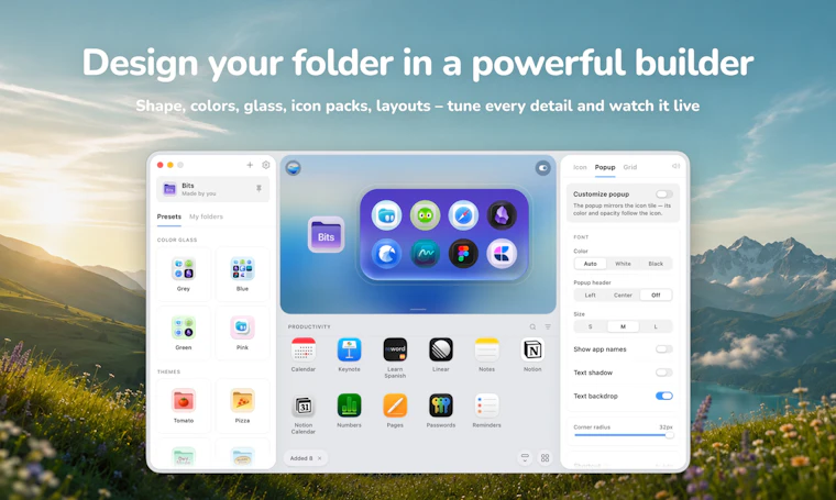 TinyFolder - 专为 Mac 程序坞打造的自定义应用文件夹 产品图片 2