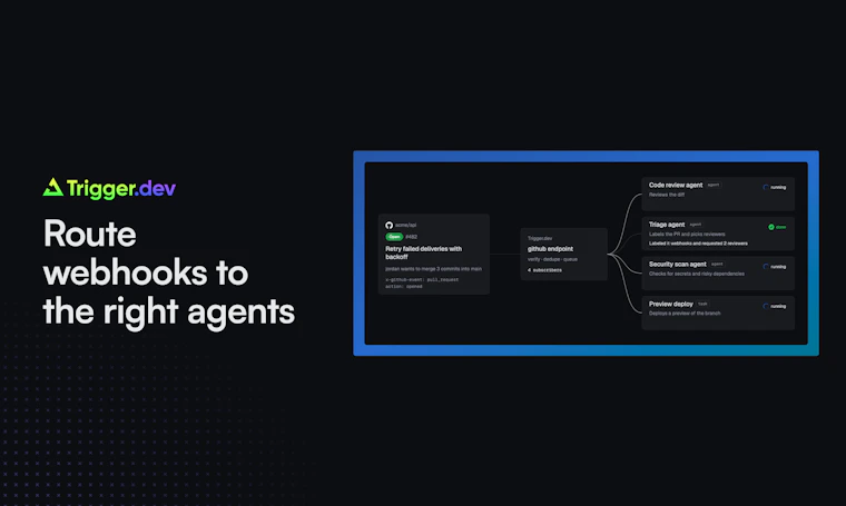 Trigger.dev: Webhooks for your AI agents - 通过 Slack、Supabase 及 50 多种其他服务运行 AI 智能体 产品图片 3