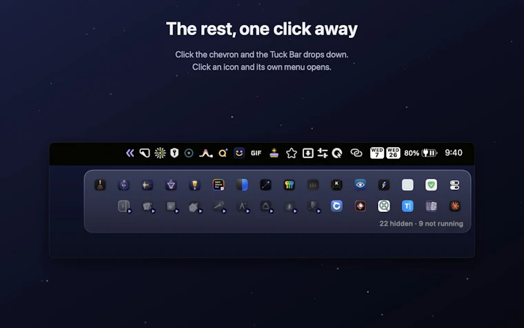 Tuck - macOS 27 的整洁菜单栏神器 产品图片 4