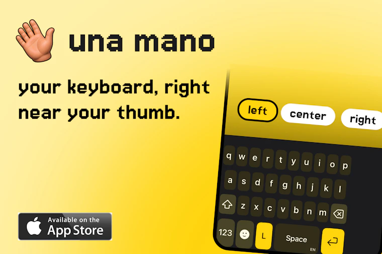 una mano - 一款熟悉的iPhone键盘，可灵活滑动至拇指侧 产品图片 4