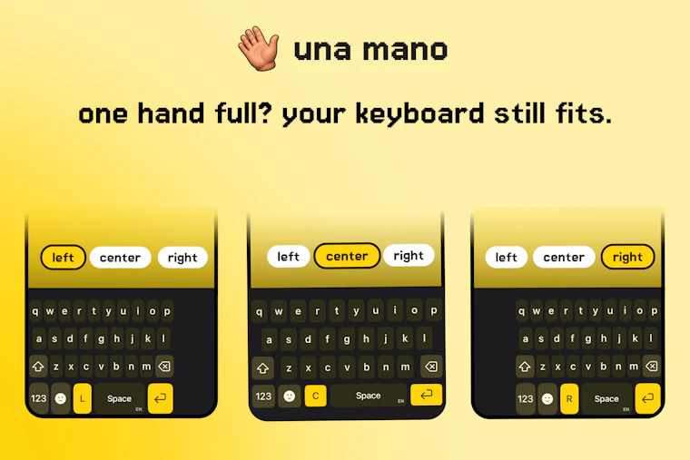 una mano - 一款熟悉的iPhone键盘，可灵活滑动至拇指侧 产品图片 5