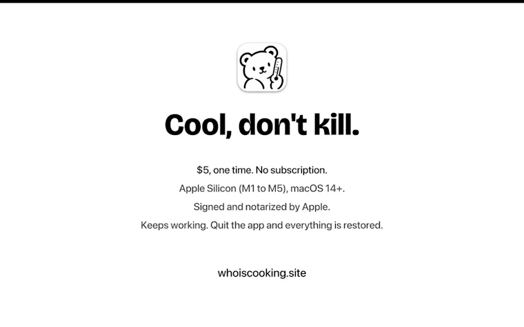WhoIsCooking - 揪出让 Mac 发烫的 AI 智能体,一键轻松降温。 产品图片 2