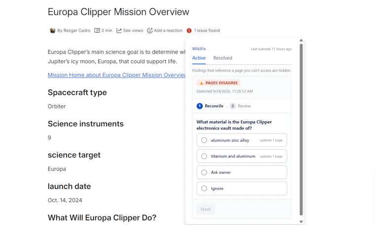 WikiFix for Confluence - 一键发现并修复知识库中的各类问题 产品图片 5