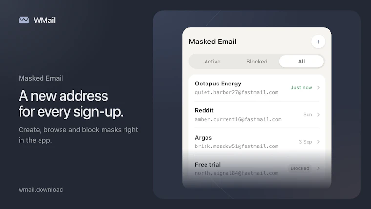 WMail - 专为Fastmail打造的精美原生iPhone应用 产品图片 2