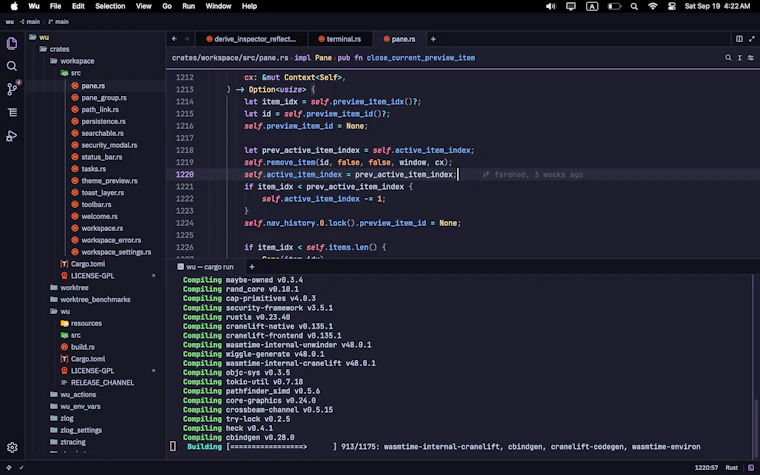Wu - 基于Rust构建的高速原生代码编辑器,交互体验对标VS Code 产品图片 1